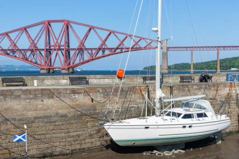 Forth Bridge over Firth of Forth near Queensferry in Scotland Stock Photos