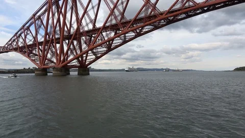 The Forth Bridge Sailing Past Stock Footage 94870192