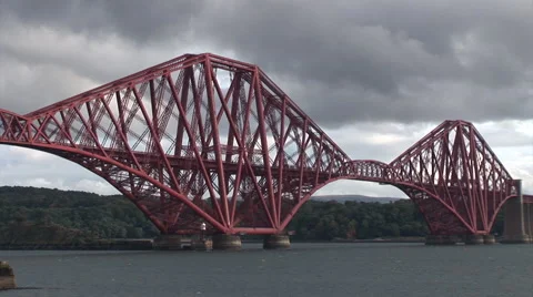 Forth Bridge in Scotland 스톡 동영상 55512045