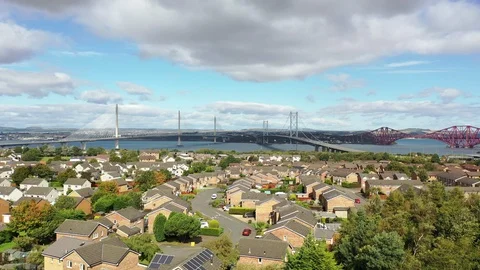 Forth Bridges Rising Stock Footage 116047735