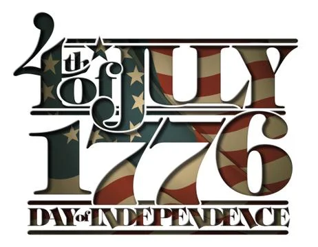 Forth of july 1776 doay of independence cut-out Stock Illustration