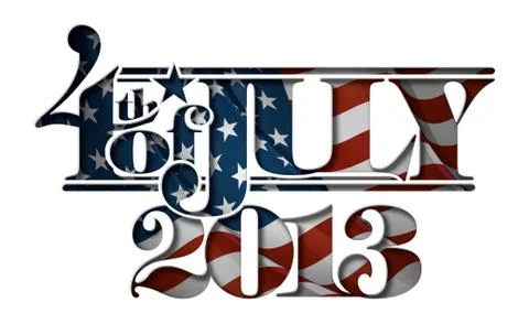 Forth of july 2013 lettering cut-out Stock Illustration
