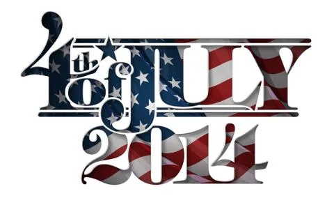Forth of july 2013 lettering cut-out Stock Illustration