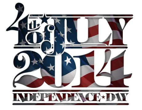 Forth of july 2014 independence day cut-out Stock Illustration