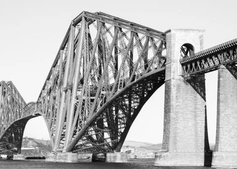 Forth rail bridge in black and white Stock Photos