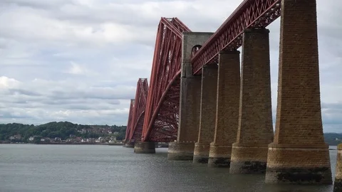 The Forth Rail Bridge South Queensferry  Near Edinburgh  Scotland U.K. Stock Footage 83548405