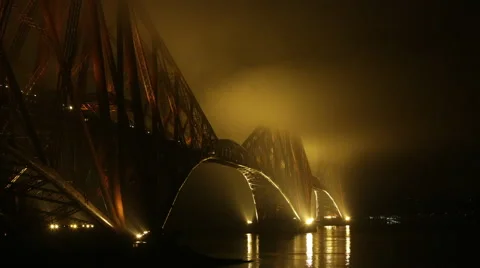 FORTH RAIL BRIDGE TIME LAPSE FOG Stock Footage 44446189