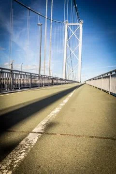 Forth Road Bridge close up, Edinburgh, Scotland, UK Stock Photos
