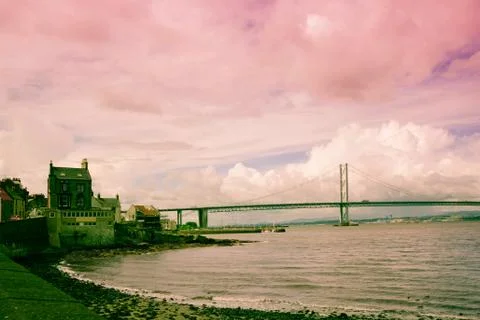 The forth road bridge, queensferry, scotland Stock Photos