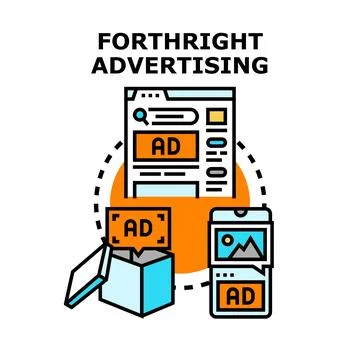 Forthright advertising business digital internet distribution concept Stock Illustration