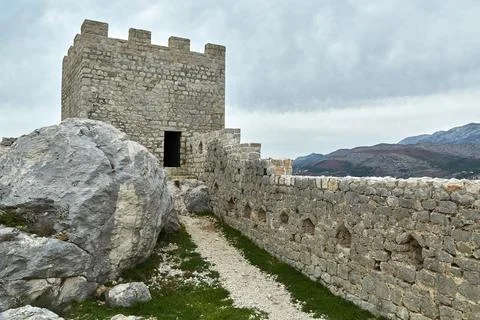 Fortification on a cliff Stock Photos