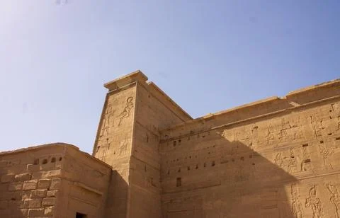 Fortification of a temple in Egypt Stock Photos