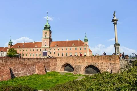 Fortification wall and castle Stock Photos