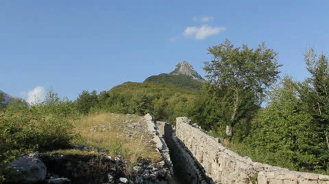 Fortifications in Alps. Stock Footage 26558793