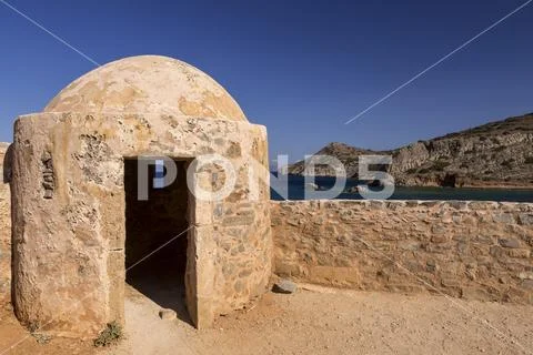 Fortifications on the island of Spinalonga, Crete Stock Photos