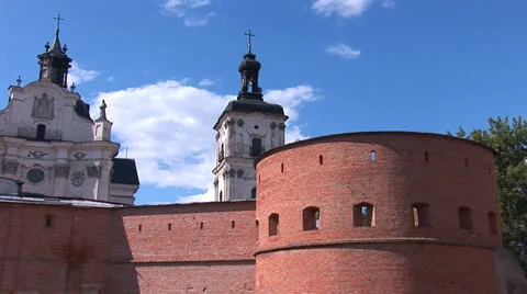 Fortified Carmelite monastery b Stock Footage 23016731