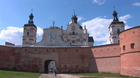 Fortified Carmelite monastery c Stock Footage 23016734