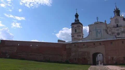 Fortified Carmelite monastery a Stock Footage 23016741