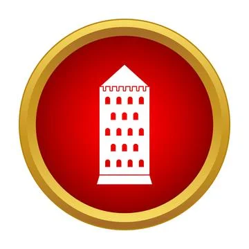 Fortified medieval tower icon representing defense architecture Stock Illustration