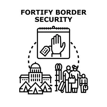 Fortifying border security, immigration laws, and national protection Stock Illustration
