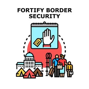 Fortifying border security, immigration laws, and national protection Stock Illustration