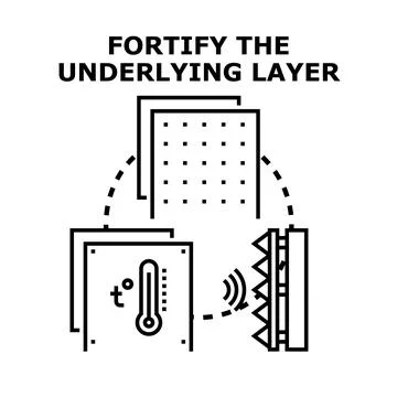 Fortifying underlying layer in protective system design Stock Illustration