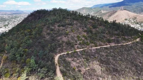 Fortin hill elevating drone in Oaxaca City, Mexico Stock Footage 260421222