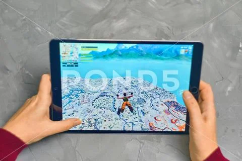 Fortnite Gameplay on ipad Stock Photos