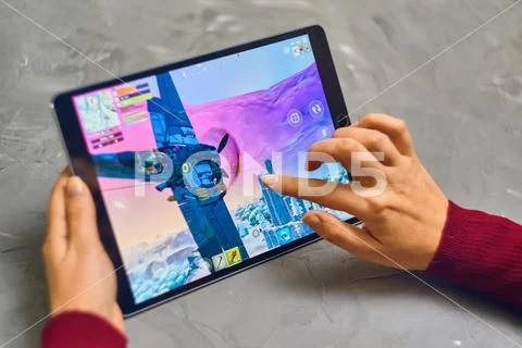 Fortnite Gameplay on ipad Stock Photos