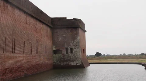 Fortress and moat Stock Footage 48532613