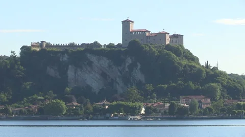 The fortress of Angera near the Lake Maggiore Stock Footage 59191236