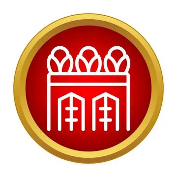Fortress building with spiked wall security icon Stock Illustration