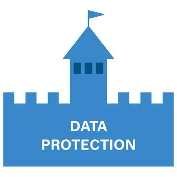 A fortress for data protection 스톡 일러스트