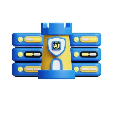 Fortress Data Services 3D Animated Concept. Stock Photos