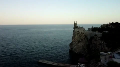 A fortress on the edge of a cliff Stock Footage 160467084