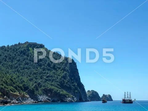 Fortress on the mountain. Stock Photos