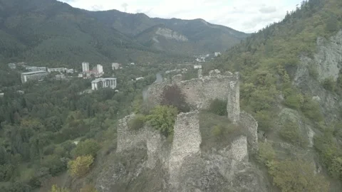 A fortress in the mountains Stock Footage 291693376
