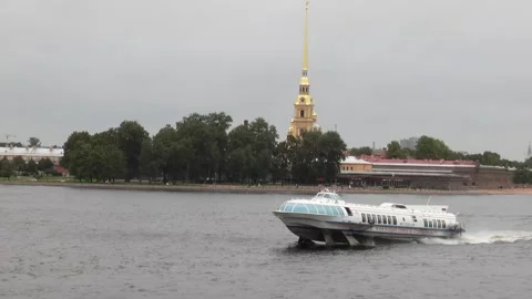 Fortress from the opposite bank of the Neva River. Stock Footage 340850853