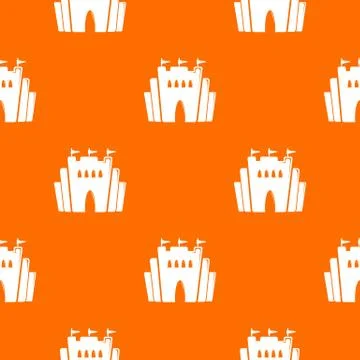 Fortress pattern vector orange Illustrazione stock