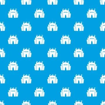 Fortress pattern vector seamless blue Illustrazione stock