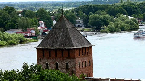 Fortress on the the River Stock Footage 32456357