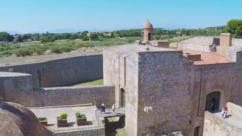 Fortress of Salses. Historical monument in the south of France. Stock Footage