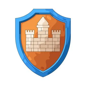 Fortress shield illustration Stockillustratie