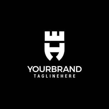 Fortress shield initial E H Logo Design Template Vector Stock-Illustration