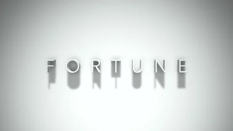 Fortune 3D title animation with shadows on a white background Stock Footage 270173942
