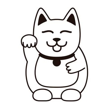 Fortune Cat, Lucy cat, vector Stock-Illustration