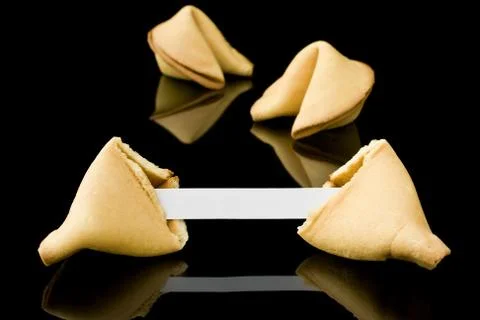 Fortune cookie with a blank message Stock Photos