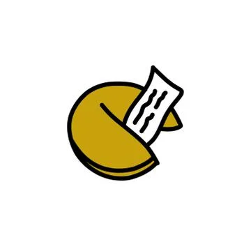 Fortune cookie doodle icon, vector color illustration Stock Illustration