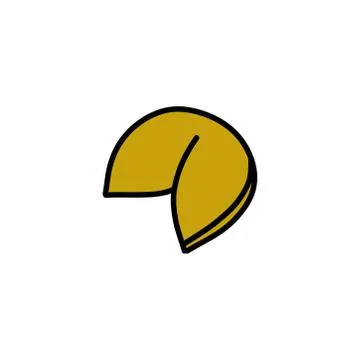 Fortune cookie doodle icon, vector color illustration Stock Illustration