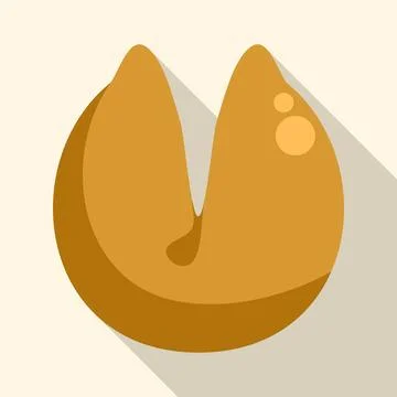 Fortune cookie finding future prediction flat illustration icon Stock Illustration